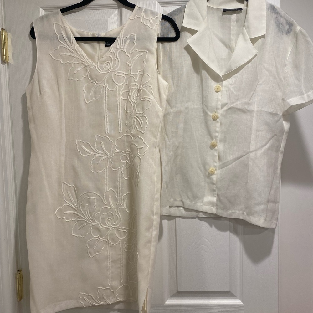 Elegant Cream Embroidered Dress